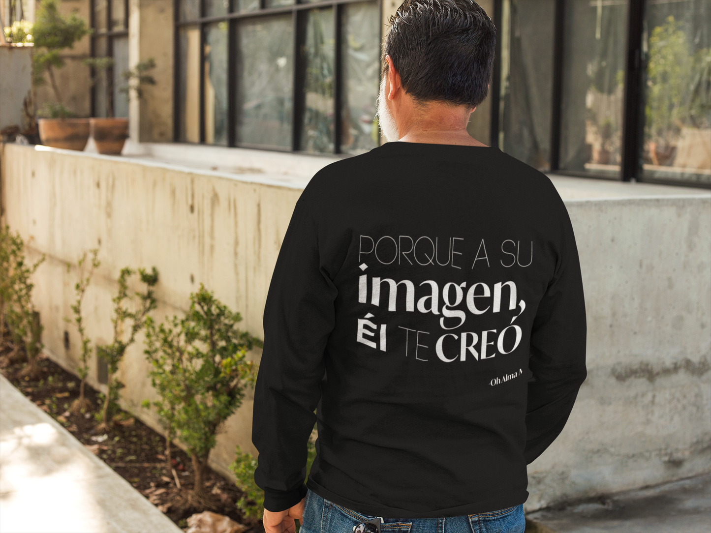 Saco negro "Él te creó" Hombre