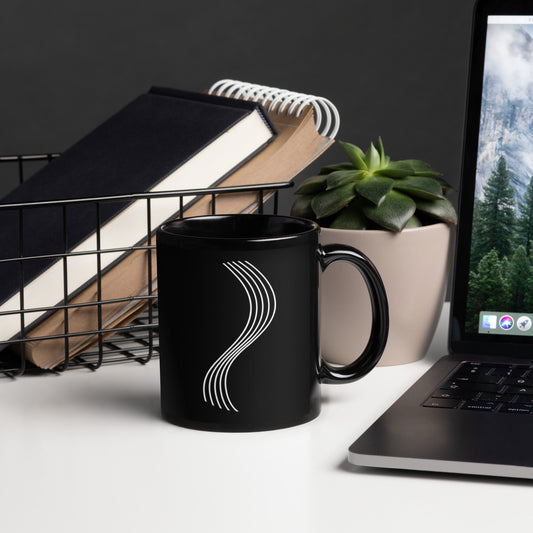 Glossy black mug