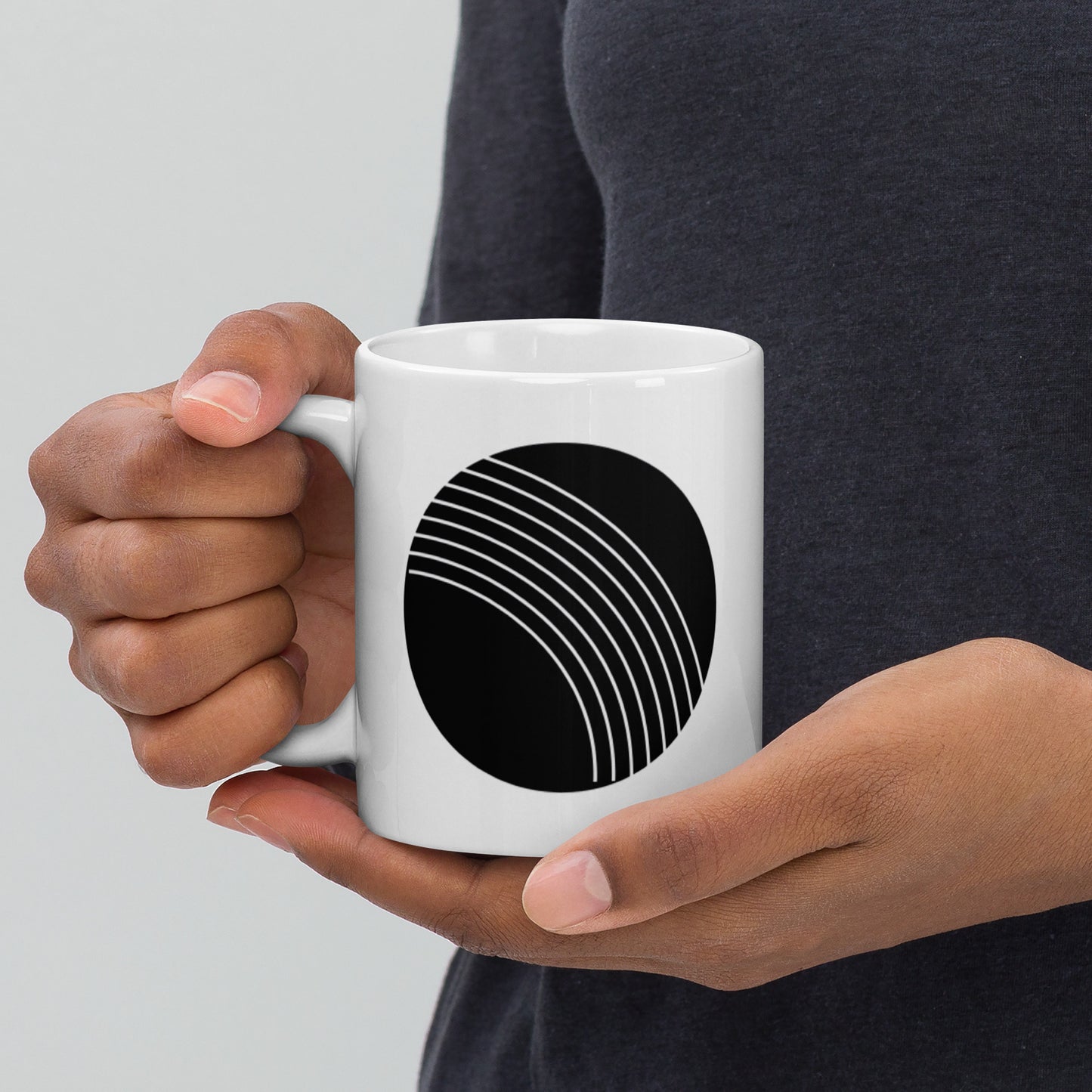 Taza blanca brillante